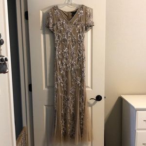Pissarro Nights Champagne colored beaded dress